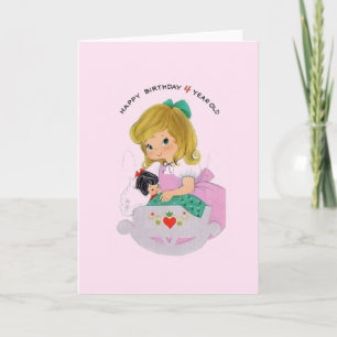 Vintage Four Year Old Birthday Card