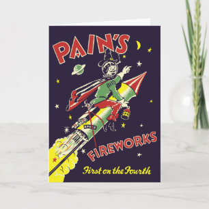 Vintage Fourth Of July Fireworks Greeting Card