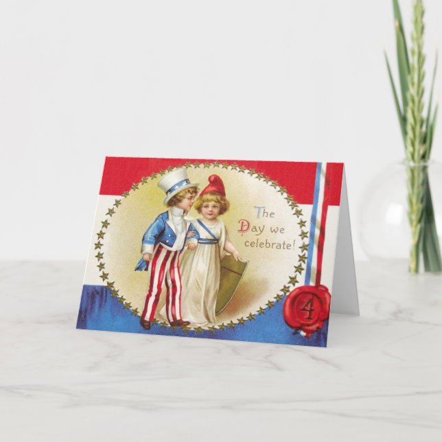 Vintage Fourth Of July Greeting Card (Front)