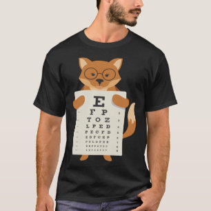 Vintage Fox Cute Baby Fox Eye Chart Optician Artis T-Shirt