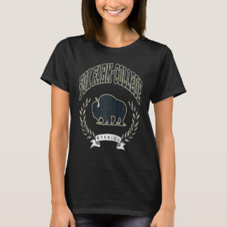 Vintage Fox Farm College Wyoming Mountains Bison W T-Shirt