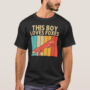 Vintage Fox For Boys Kids Men Wild Fox Animal T-Shirt