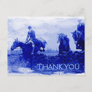 Vintage Fox Hunt Thank You Postcard