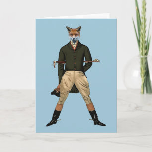 Vintage fox Hunting Holiday Card