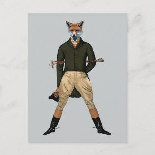 Vintage fox Hunting Postcard