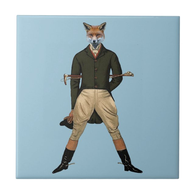 Vintage fox Hunting Tile (Front)