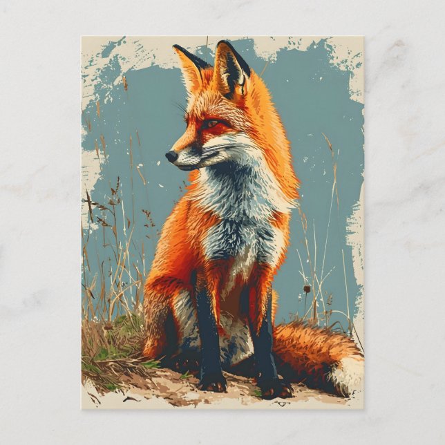 Vintage Fox: Timeless Wildlife Charm Postcard (Front)