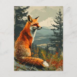 Vintage Fox: Timeless Wildlife Charm Postcard