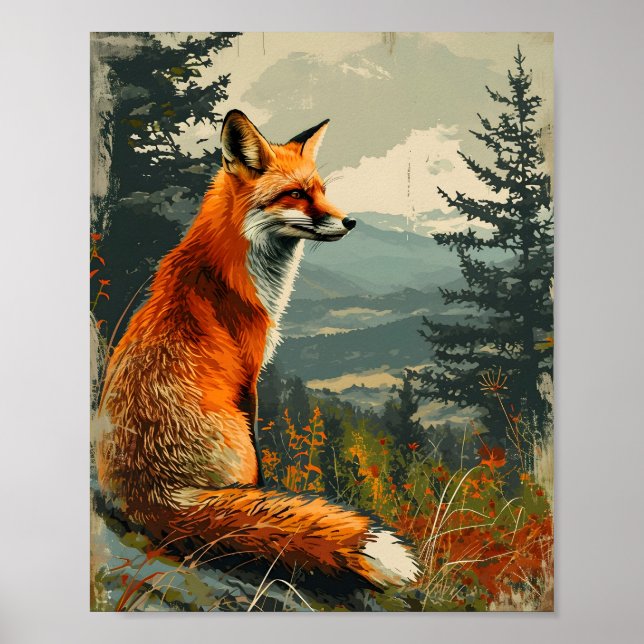 Vintage Fox: Timeless Wildlife Charm Poster (Front)
