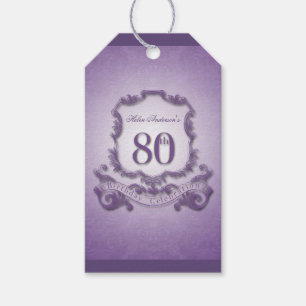Vintage Frame 80th birthday Thank You Gift Tag