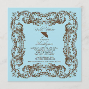 Vintage Frame Bridal Shower Invitations