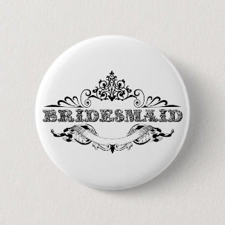 Vintage Frame Bridesmaid Bridal Party Wedding 6 Cm Round Badge