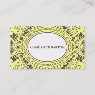 Vintage Frame Calling Card in Yellow and Brown