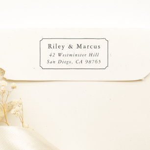 Vintage Frame & Couples Names Return Address Rubber Stamp