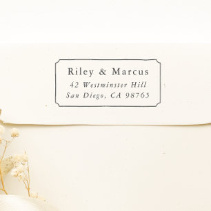 Vintage Frame & Couples Names Return Address Rubber Stamp