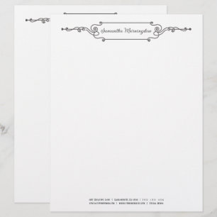 Vintage Frame Decoration - Spirals 3 Custom Letterhead