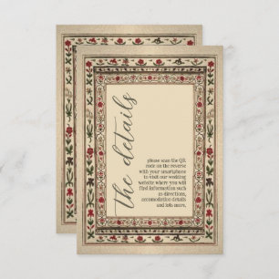 Vintage Frame Ethnic Motif Wedding Enclosure Card