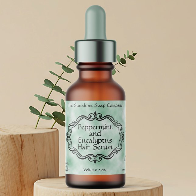 Vintage frame green parchment dropper bottle label (Creator Uploaded)