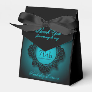 Vintage frame in Blue 70th Birthday Favour Box