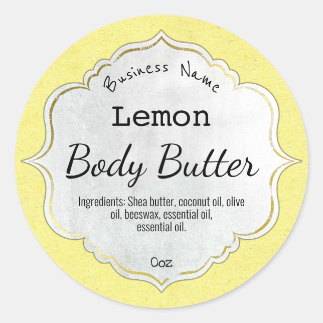 Vintage Frame Lemon Scented Product Labels (Front)