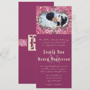 Vintage Frame Love Birds Wedding Invitation
