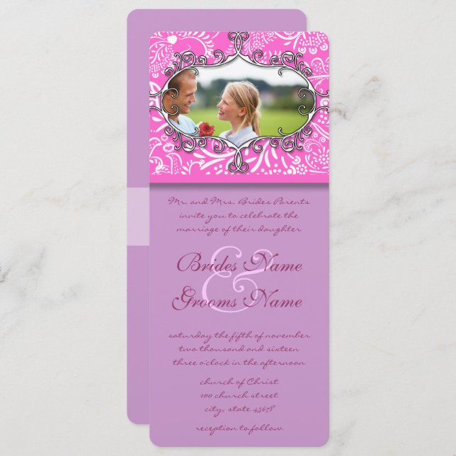 Vintage Frame Love Birds  Wedding Invitation (Front/Back)