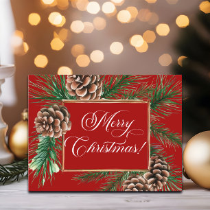 Vintage Frame Merry Christmas Holiday Postcard