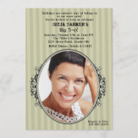 Vintage Frame Photo Birthday Party Invitation