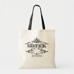 Vintage Frame Sister of the Bride Bridal Party Tote Bag