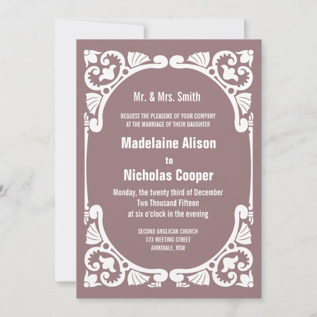 Vintage frame wedding invitation (Front)