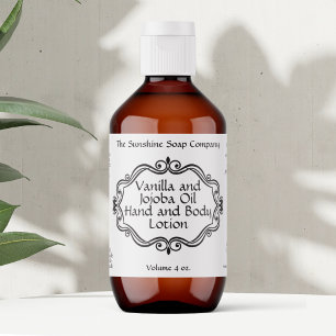 Vintage frame white cosmetic label - 3.25" x 2"