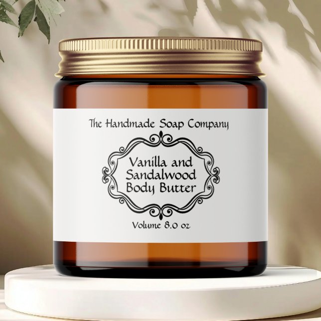 Vintage Frame White Cosmetics Jar Label (Creator Uploaded)