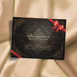 Vintage Framed Damask Red Ribbon Gift Certificate Postcard<br><div class="desc">Vintage Framed Damask Red Ribbon Gift Certificates Postcards.</div>
