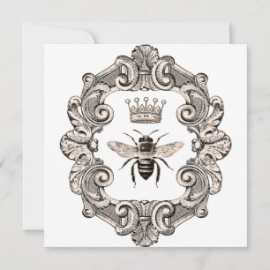 Vintage Framed Queen Bee  Flat Card