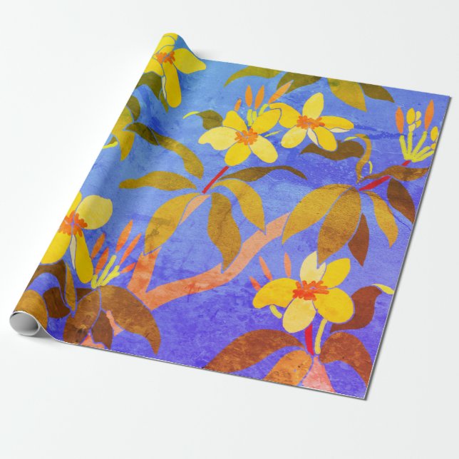 Vintage Framgipani Wrapping Paper (Unrolled)