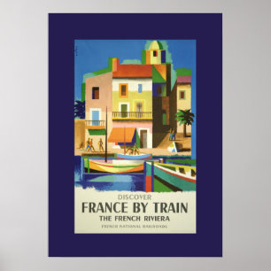 Vintage France by Train Travel Poster