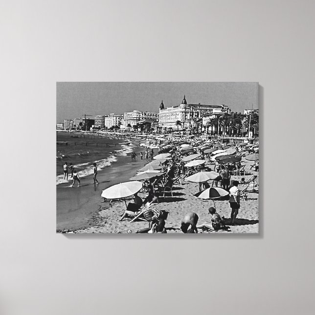 Vintage France Cannes the beach Canvas Print (Front)