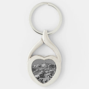 Vintage France Cannes the beach Key Ring