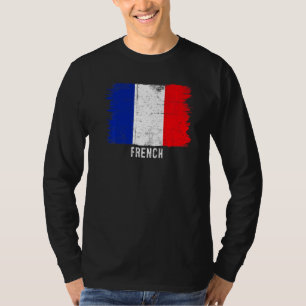 Vintage France Flag French Roots For Men & Women & T-Shirt