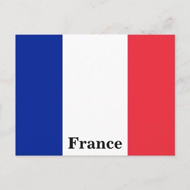 Vintage France Flag Travel Tourism Postcard (Front)