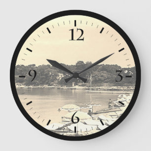 Vintage France Nice Antibes The Garoupe beach Mous Large Clock