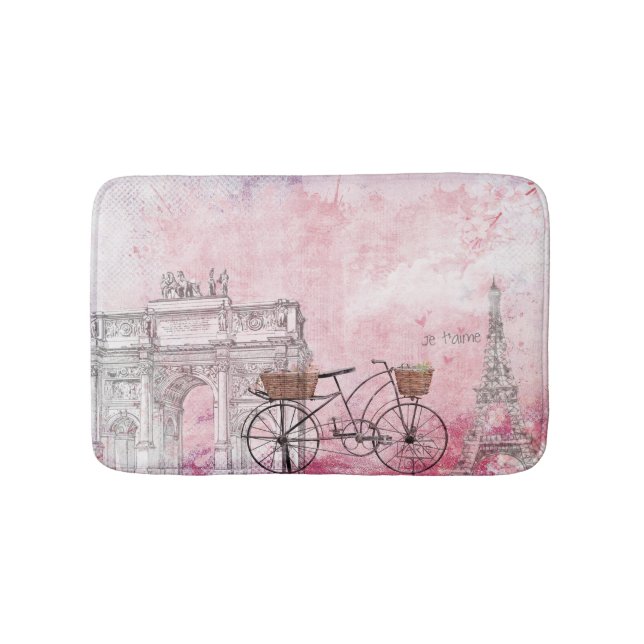 Vintage France Paris Bath Mat (Front)