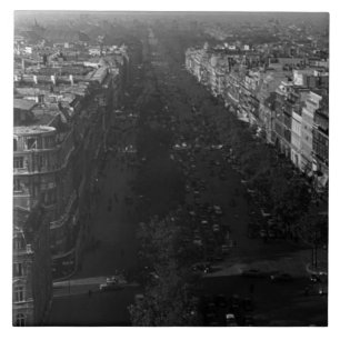 Vintage France Paris champs elysees avenue Tile