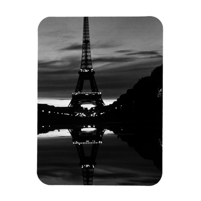 Vintage France Paris Eiffel tower reflection 1970 Magnet (Vertical)