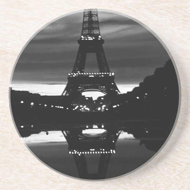 Vintage France Paris Eiffel tower reflection Coaster (Front)