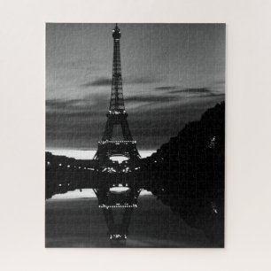 Vintage France Paris Eiffel tower reflection Jigsaw Puzzle