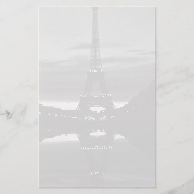 Vintage France Paris Eiffel tower reflection Stationery (Front)