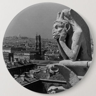 Vintage France Paris Notre Dame Cathedral thinker 6 Cm Round Badge