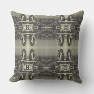 Vintage France Paris Notre Dame Cathedral thinker  Cushion