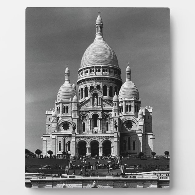 Vintage France Paris Sacre Coeur Basilica 1970 Plaque (Front)